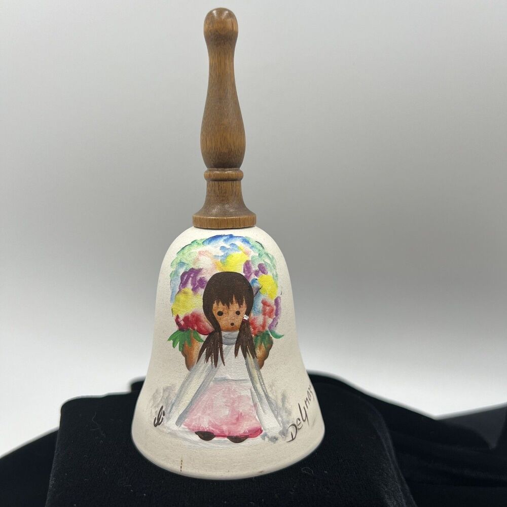 De Grazia Bell Hand Painted Sandstone Creation Pottery Native American Girl